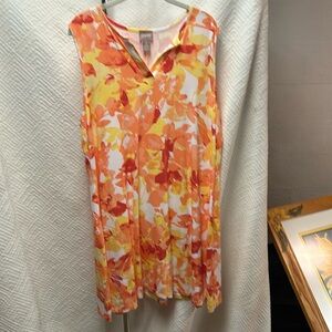 Chicos size 3 peach yellow white Summer sleeveless